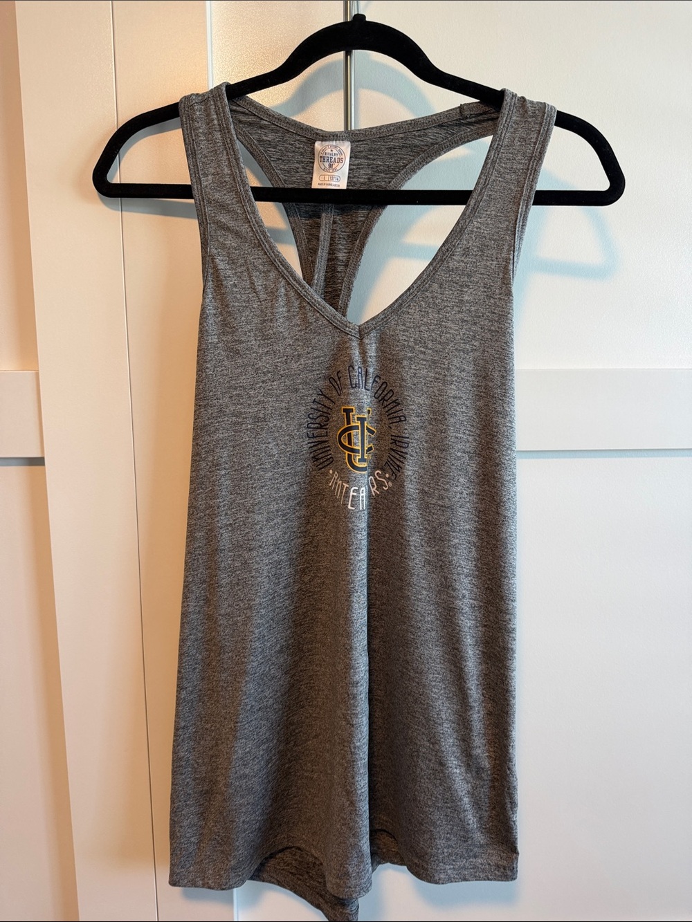 Rivalry Threads Gray Racerback Graphic Tank